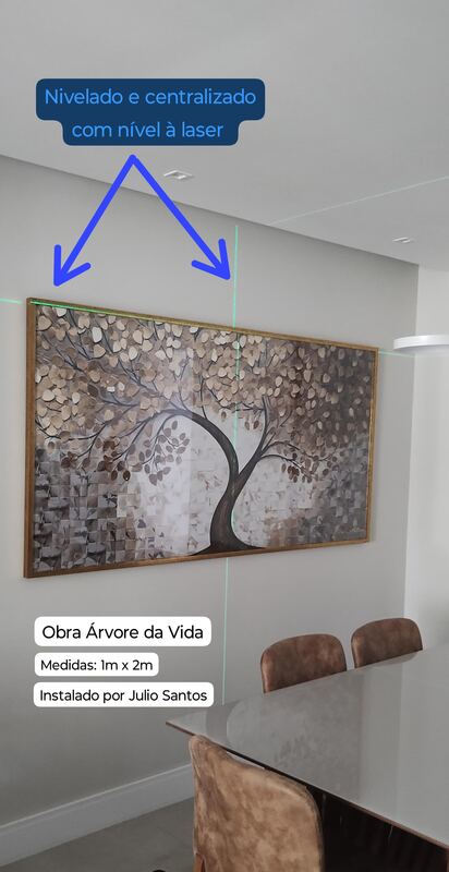 Quadro Árvore da Vida instalado com laser